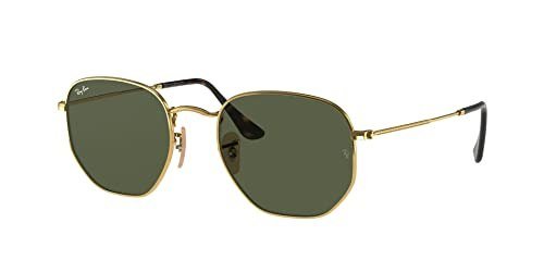 Óculos de Sol Ray-Ban Hexagonal, Ouro, Tamanho 54