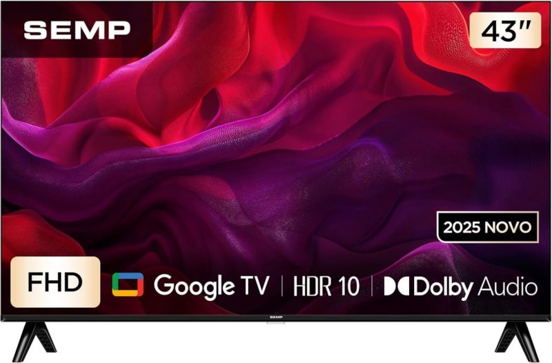 Semp Smart TV 43 Polegadas LED Full HD - Google TV WiFi Bluetooth HDR10