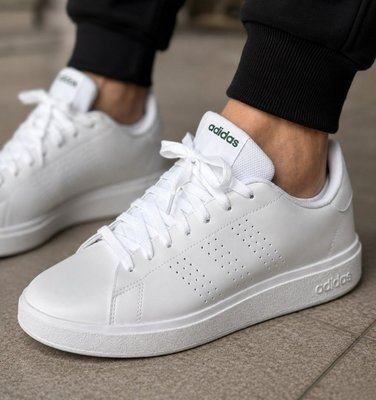 Tênis Casual Masculino Advantage Base 2.0 Adidas Branco Liso (38 ao 43)