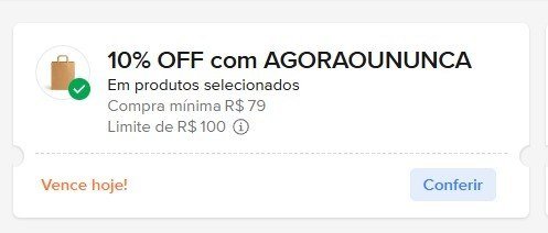 CUPOM: AGORAOUNUNCA para 10% OFF no Mercado Livre