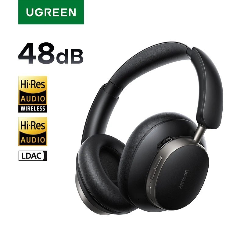 Studio Pro 48dB ANC Fones de ouvido sem fio Bluetooth Cancelamento de ruído ativo Hi-Res LDAC 120h Playtime - Ugreen