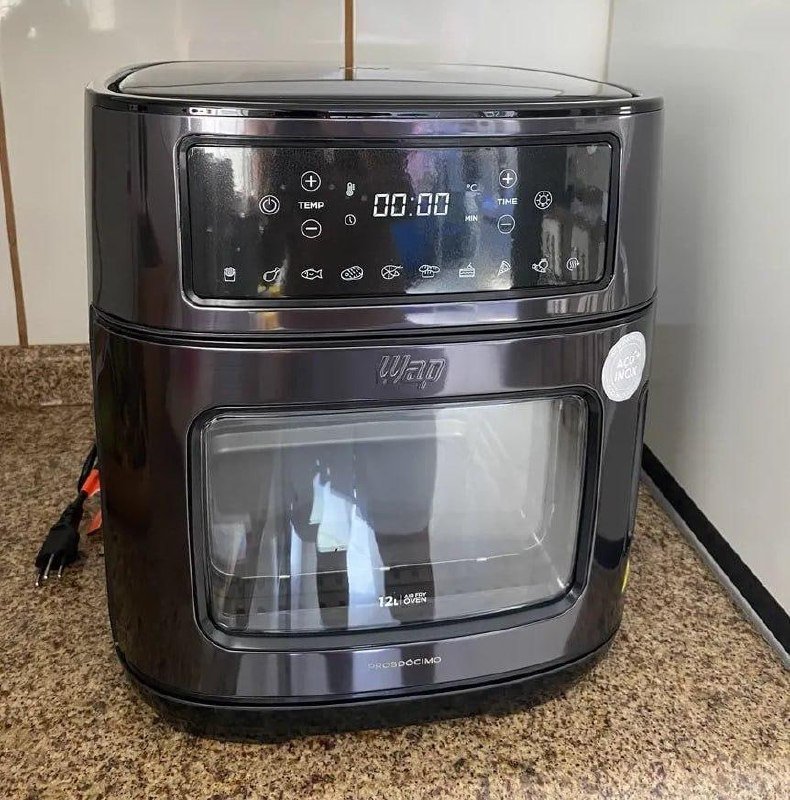 Fritadeira Elétrica Wap Air Fryer Oven Digital Black Inox 12 Litros 220v