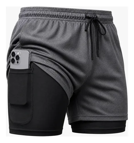 Shorts Dry Fit 2 Em 1 Masculino Térmico Compressão Corrida
