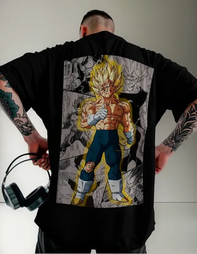 Camiseta Animedbzmajinvegeta Streetwear Oversized Dtf Ref374