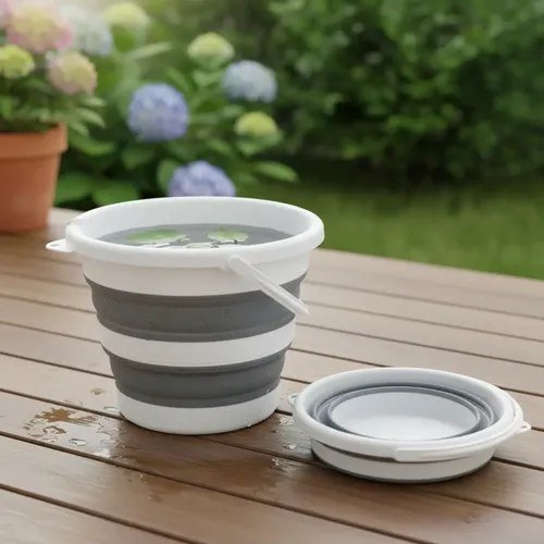 Balde Dobrável Retrátil 10 Litros Silicone Dobra Grande