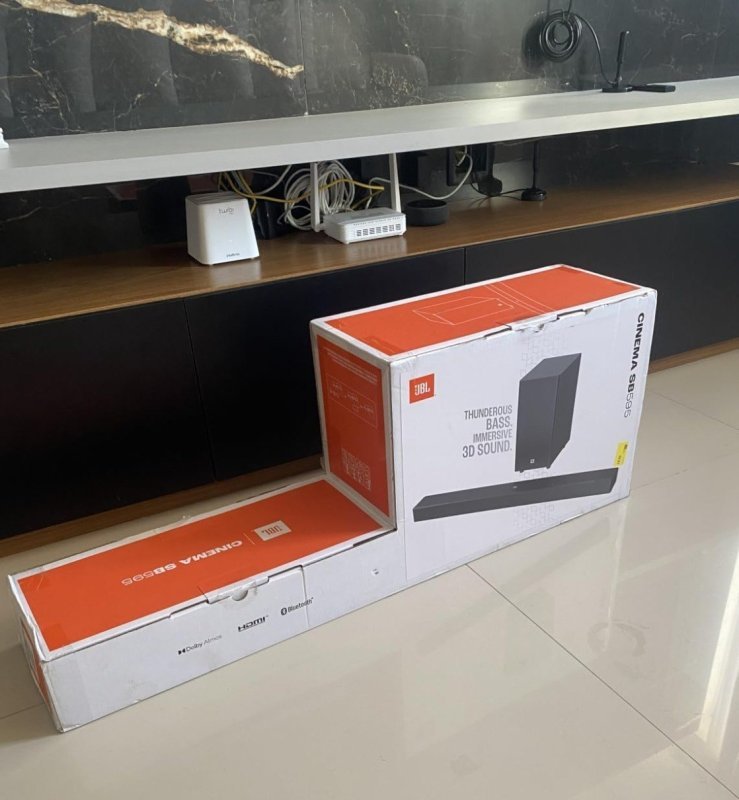 Soundbar JBL Cinema SB595, 5.1 Canais, com Subwoofer, Bluetooth, Preta
