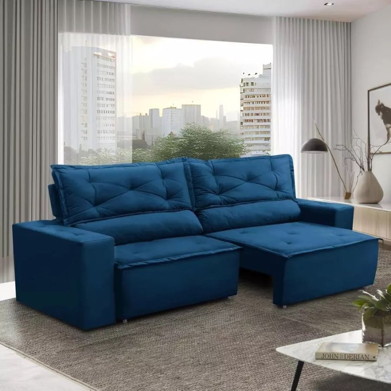 Sofá Retrátil e Reclinável 3 Lugares Livia 1,80m – Suede