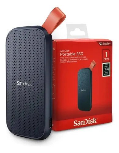 SSD Externo Portátil 1TB Interface USB 3.2 SanDisk SDSSDE30-1T00 Velocidade de Leitura Até 800 MB/s Preto