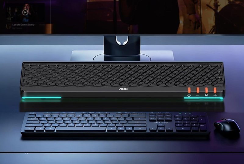 Caixa de Som AOC ACS3640 10W RMS RGB – Soundbar Gamer