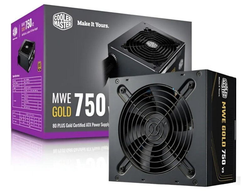 Fonte Cooler Master Mwe 750 V3 750w Atx 3.1 Preto