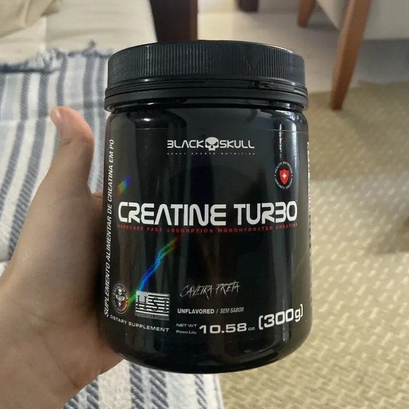 Suplemento Em Pó Black Skull Creatine Turbo Sem Sabor 300g