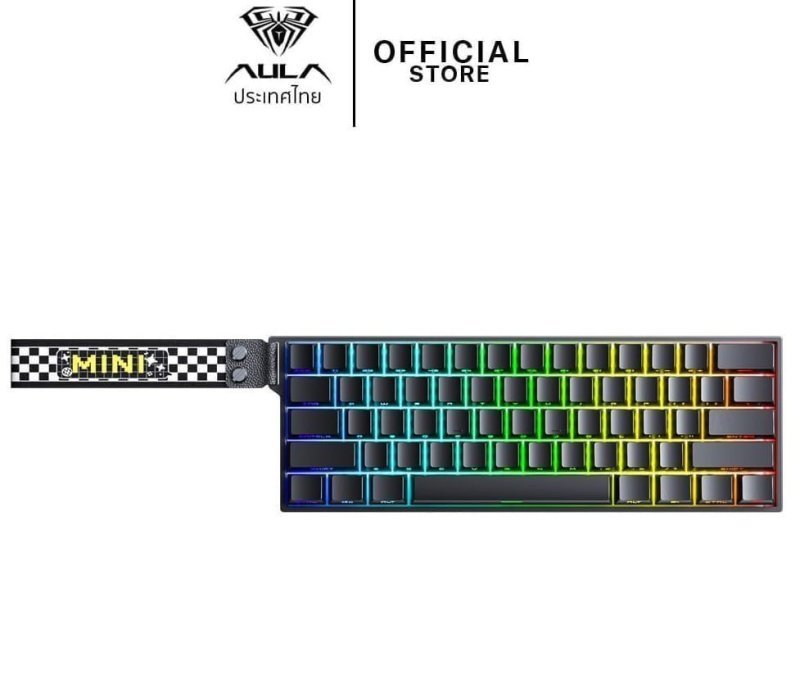 Teclado Magnetico Sem Fio Aula Mini60 Pro, Rt 0.01Mm, 2.4Ghz, Rgb Tri-Mode