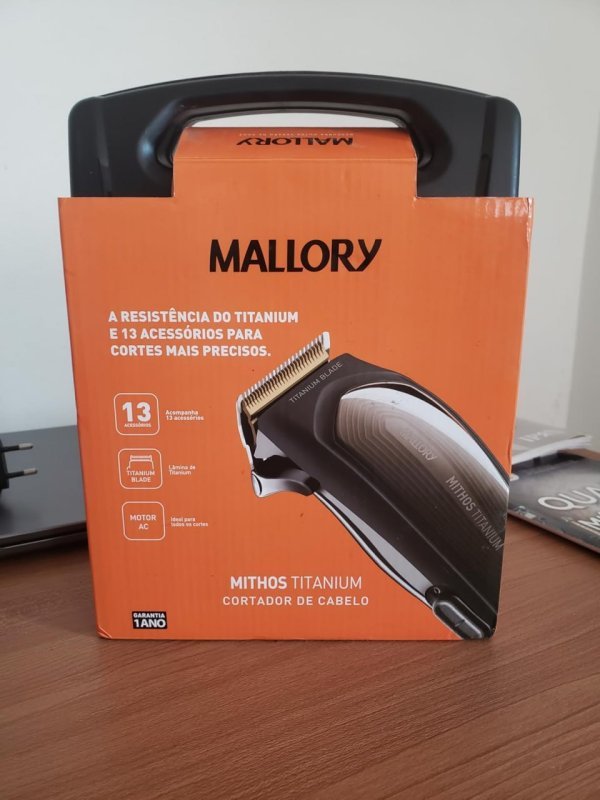 Cortador de Cabelo Mallory Mithos Titanium 6,5W, Com 13 Acessórios, Lâminas de Titânio - 127V