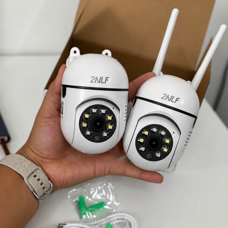 Kit com 2 Câmera de Segurança WiFi 4MP Ultra HD 360° Visão Noturna em Cores