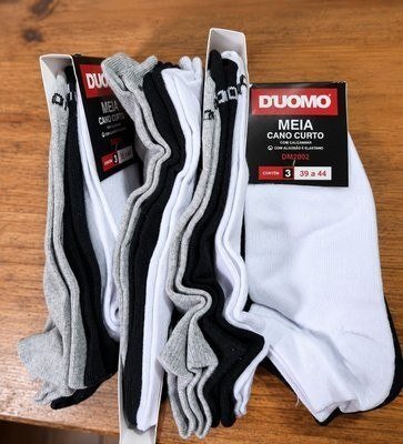Kit 12 Pares Meia Masculina Cano Curto Soquete Algodão Duomo Masculina