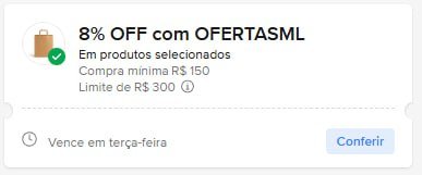 8% OFF em compras acima de R$300