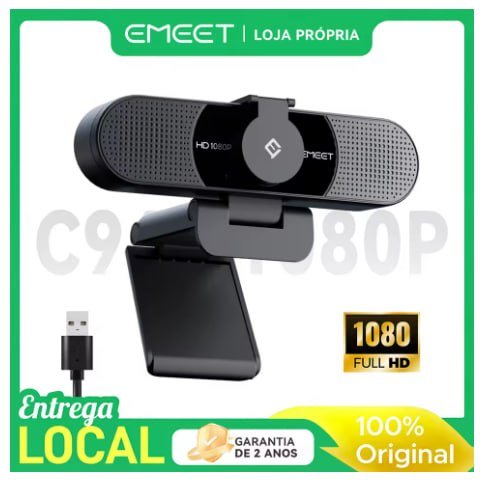 Webcam EMEET C960 1080P - Câmera USB Compatível com Switch 2, PC e Mac