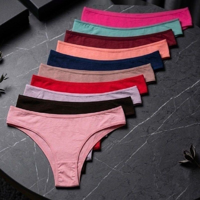 Kit com 10 Calcinhas De Algodão Tanga