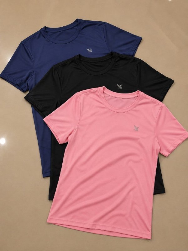 Kit 3 Camiseta Feminina Dry Fit Proteção UV Básica T Shirt