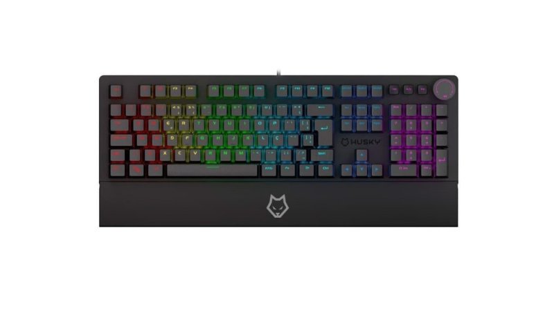 Teclado Mecânico Gamer Husky Anchorage Full Size, Rgb, Switch Gateron Ef Brown, Abnt2, Preto
