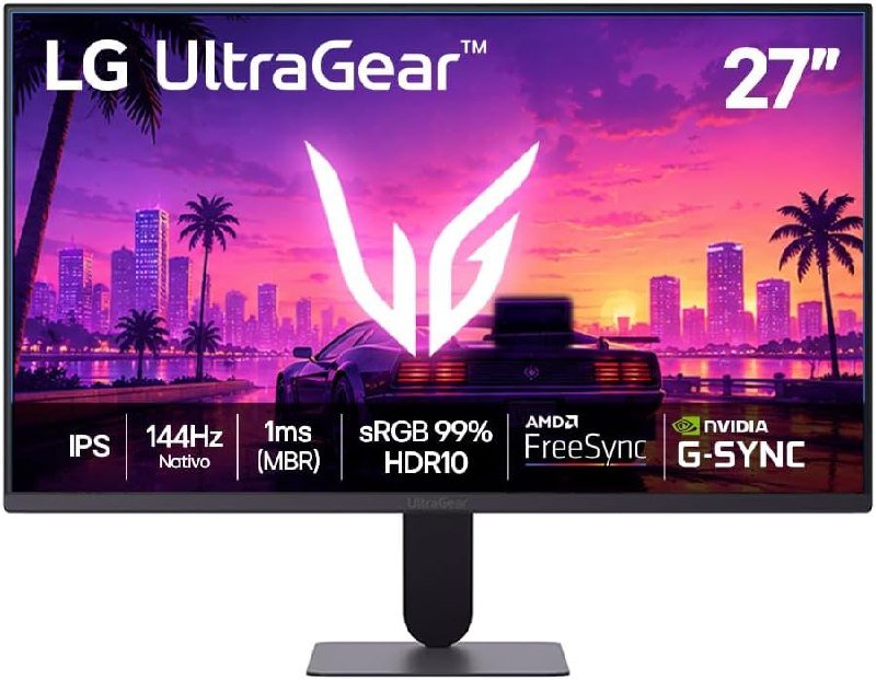 LG UltraGear Monitor Gamer 27" IPS, 144Hz Nativo, 1ms (MBR), Full HD