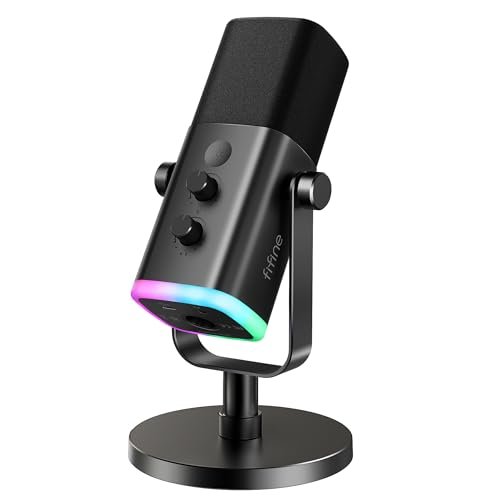 FIFINE AM8 Microfone dinâmico USB/XLR para gravação de podcast Streaming