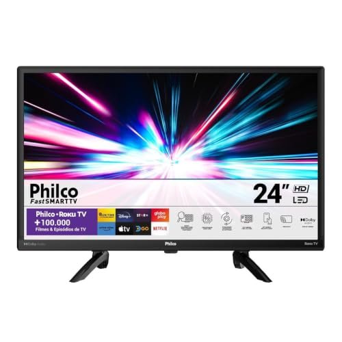 Smart TV 24” Philco PTV24G5YR2CP Roku TV Dolby Audio
