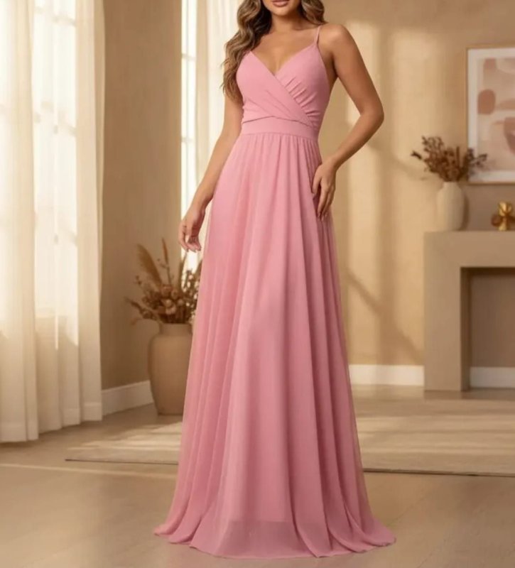 Vestido Feminino Festa Longo Tule Com Alça Casual