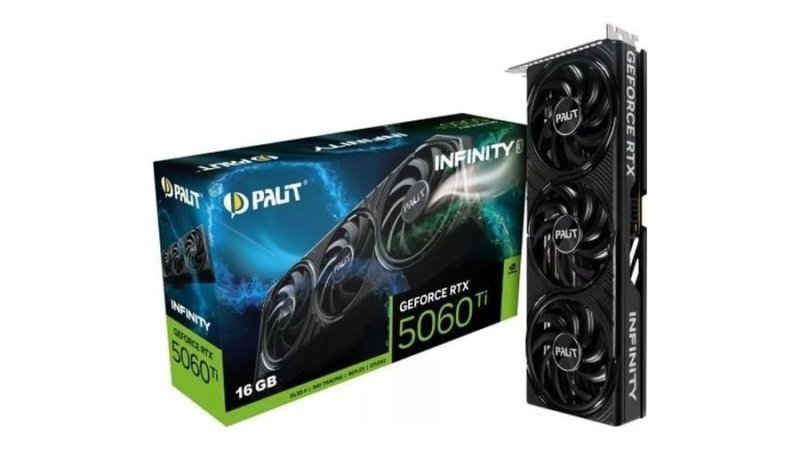 Placa de Video Geforce NVIDIA Palit Rtx5060ti 16GB Infinity 3 Gddr7 Ne7506ts19t1-Gb2061s