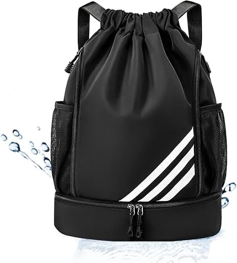 Mochila Esportiva com Separação Seca e Úmida – Preta