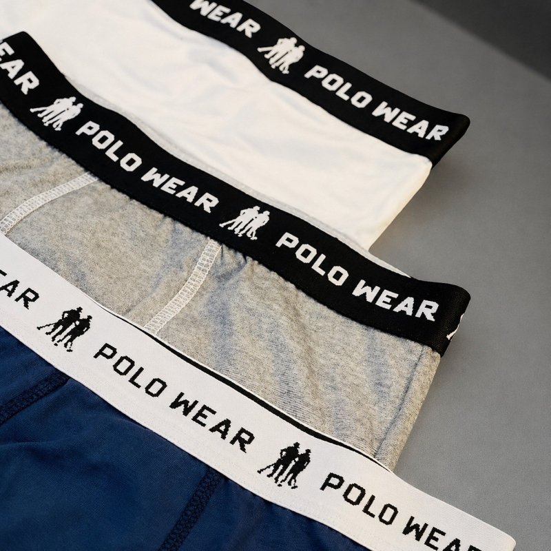 Kit 4 Cuecas Algodão Polo Wear Sortido Liso (P ao GG)