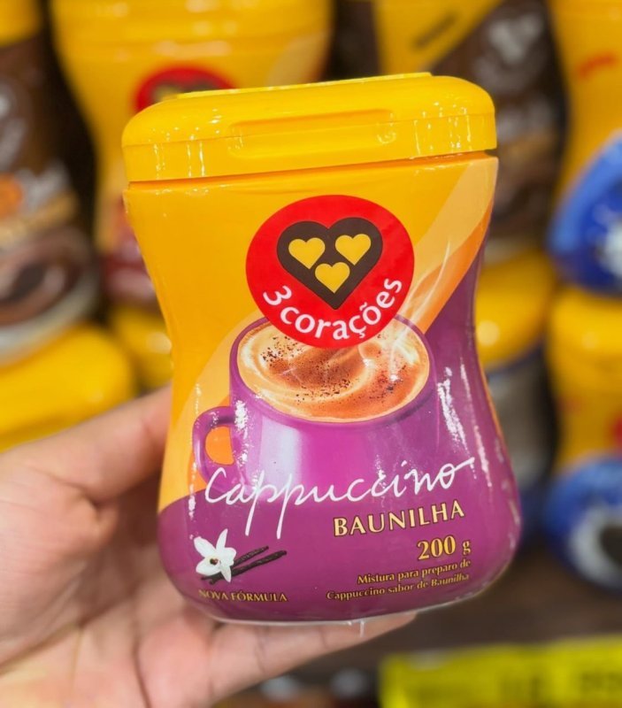 3 Corações Cappuccino Sabor Baunilha, 200g, Moído