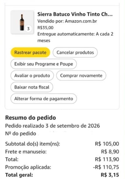 3 Vinhos a partir de R$ 3