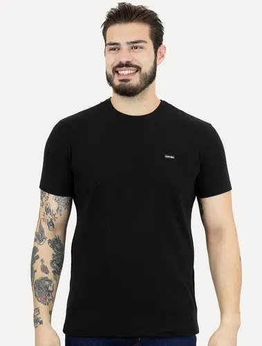 Camiseta Calvin Klein Masculina Piquet Orgânico Preta