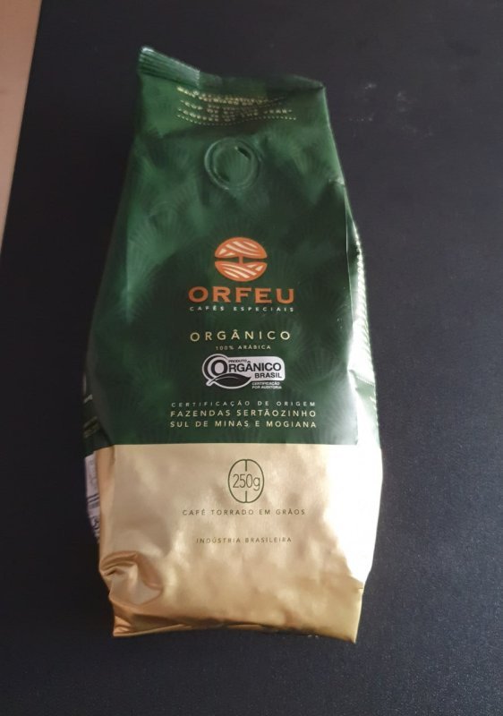 Orfeu Café Orgânico em Grãos, 100% Arábica, Torra Média, 250g