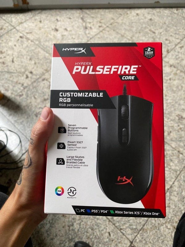 Mouse Gamer HyperX Pulsefire Core RGB 6200 DPIs - HX-MC004B