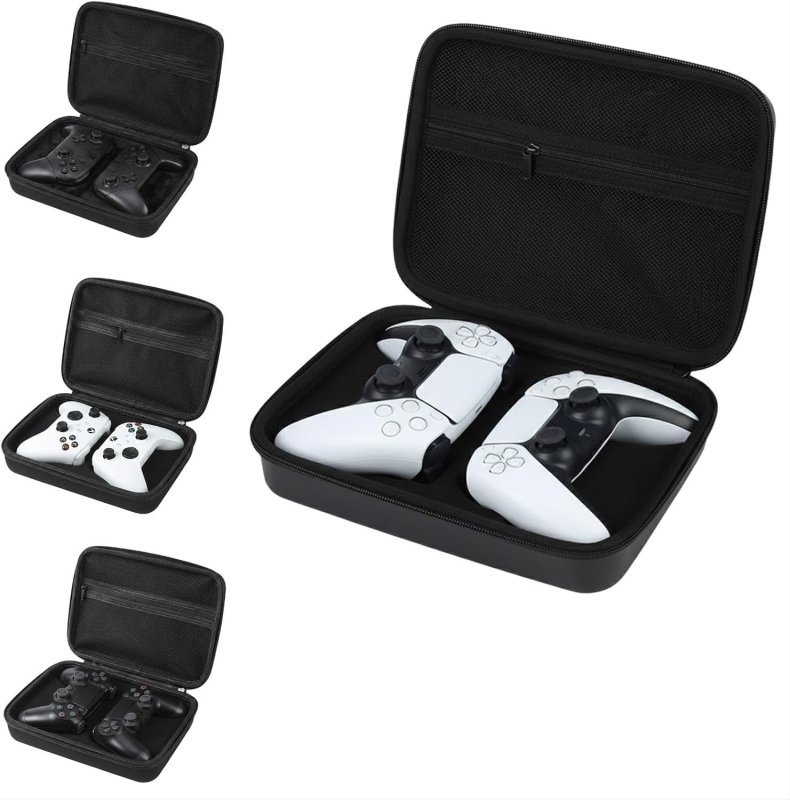 Bolsa Case Estojo Maleta Protetora Viagem Rígida Preta Premium Para Controle Compatível Com PS5 / PS4 / Xbox / Switch Pro