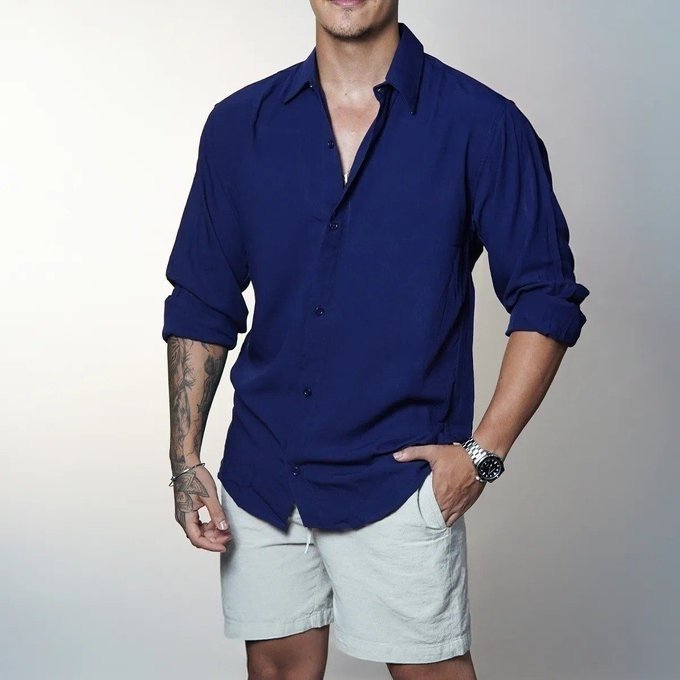 Camisa Linho Manga Longa Old Money (5 cores) + Frete Grátis