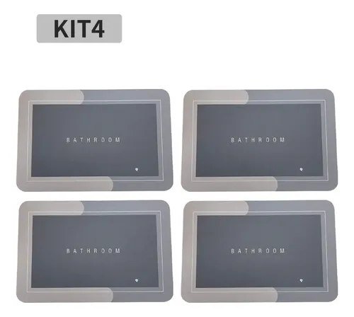 Kit4 Tapetes Para Banheiro Tapete Mágico Ultra Para Absorção