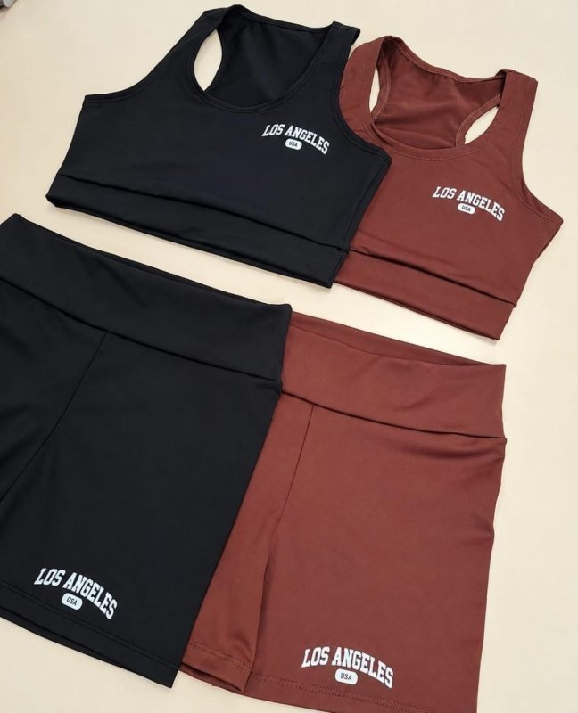 Kit 2 Conjunto Top E Shorts Academia Los Angeles + Frete Grátis