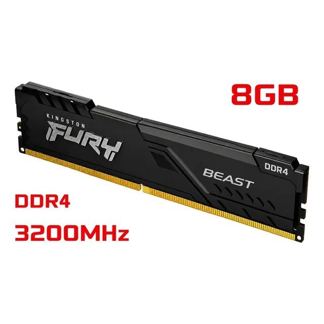 Memória RAM Fury Beast 8GB DDR4 3200MHz KF432C16BB/8 Preto