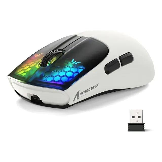 Mouse Gamer Sem Fio Attack Shark X5 RGB