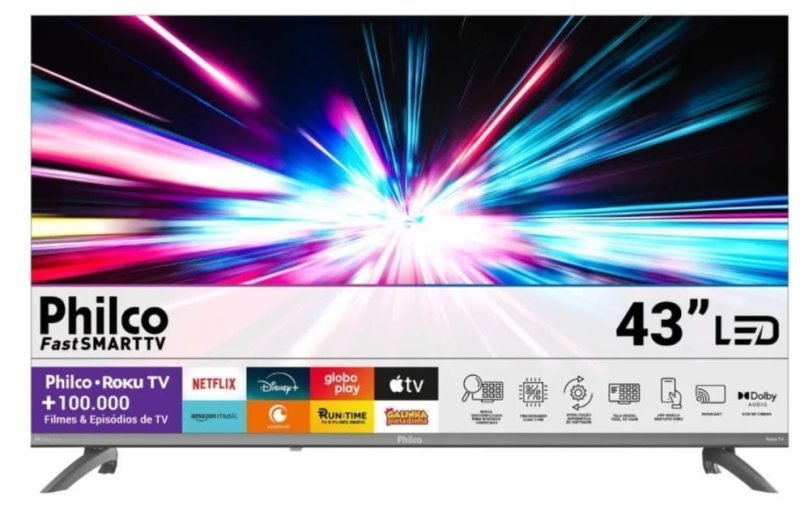 Smart TV 43" Philco Full HD Roku TV HDR10 Dolby P43CRA