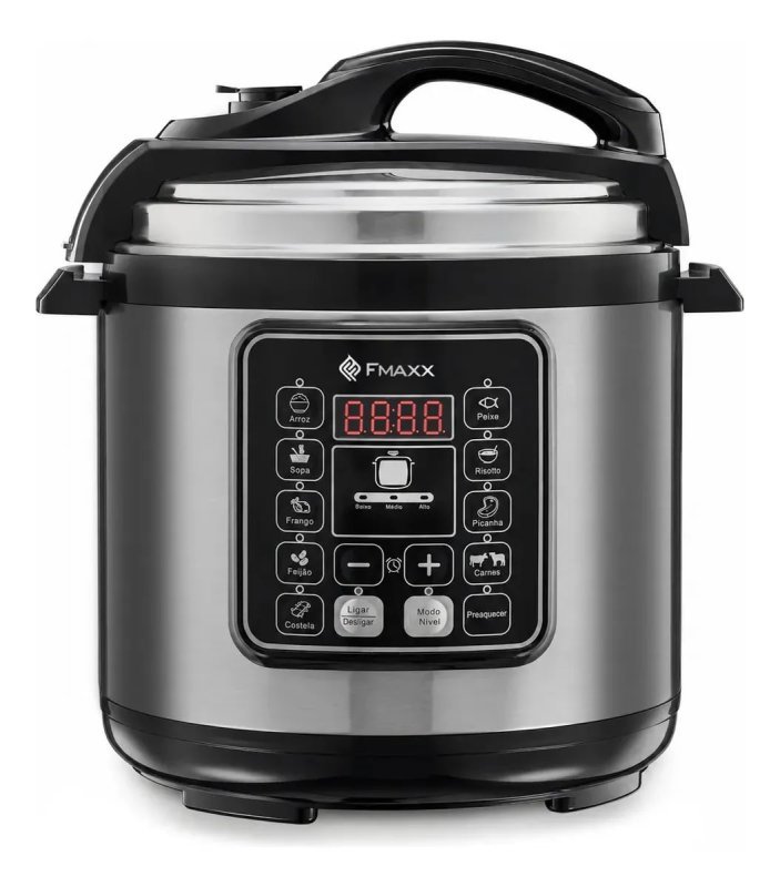 Panela De Pressão Elétrica Digital 6l, Fmaxx, Inox 1000w