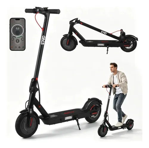 Patinete Elétrico GM5 P1 Preto Dobrável com Bluetooth, 25 Km/h e Autonomia de 22 Km