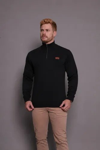 Suéter Masculino Zíper Gola Alta Red Nose Básico Inverno Preto M