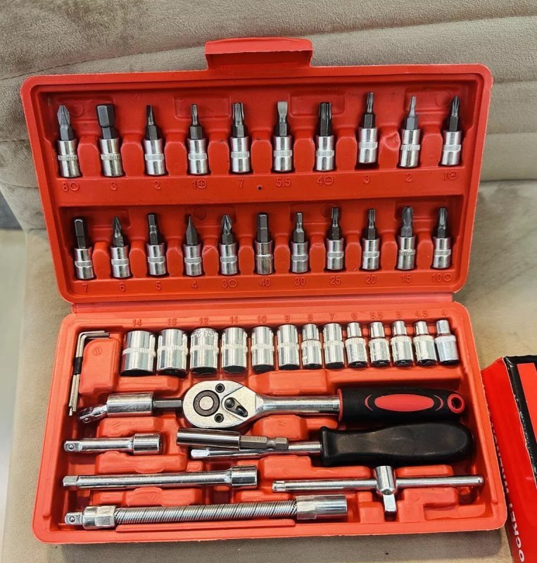 Kit 46 Chave Catraca Jogo De Soquetes Allen Torx