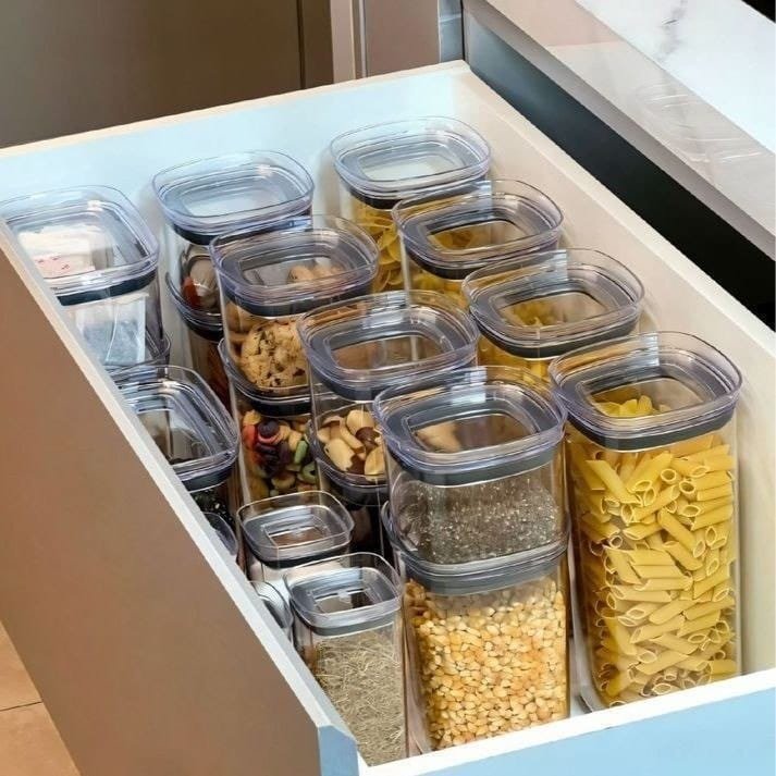 Kit Com 10 Potes Herméticos Empilháveis + Frete Grátis