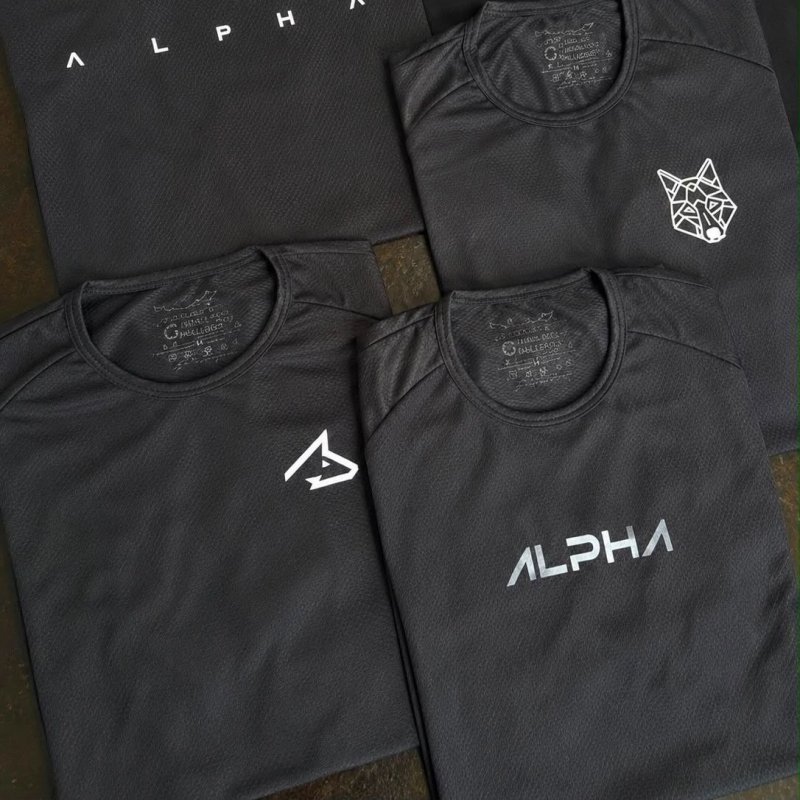 Kit 5 Camisetas Dry All Black Alpha