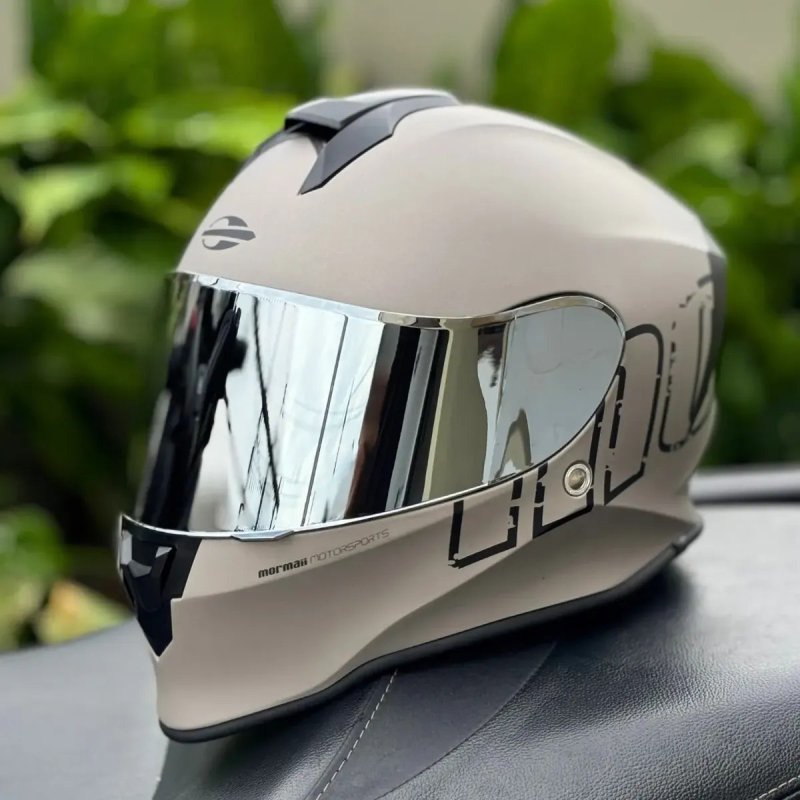 Capacete Moto Mormaii Titani M1 + Viseira Prata + Narigueira